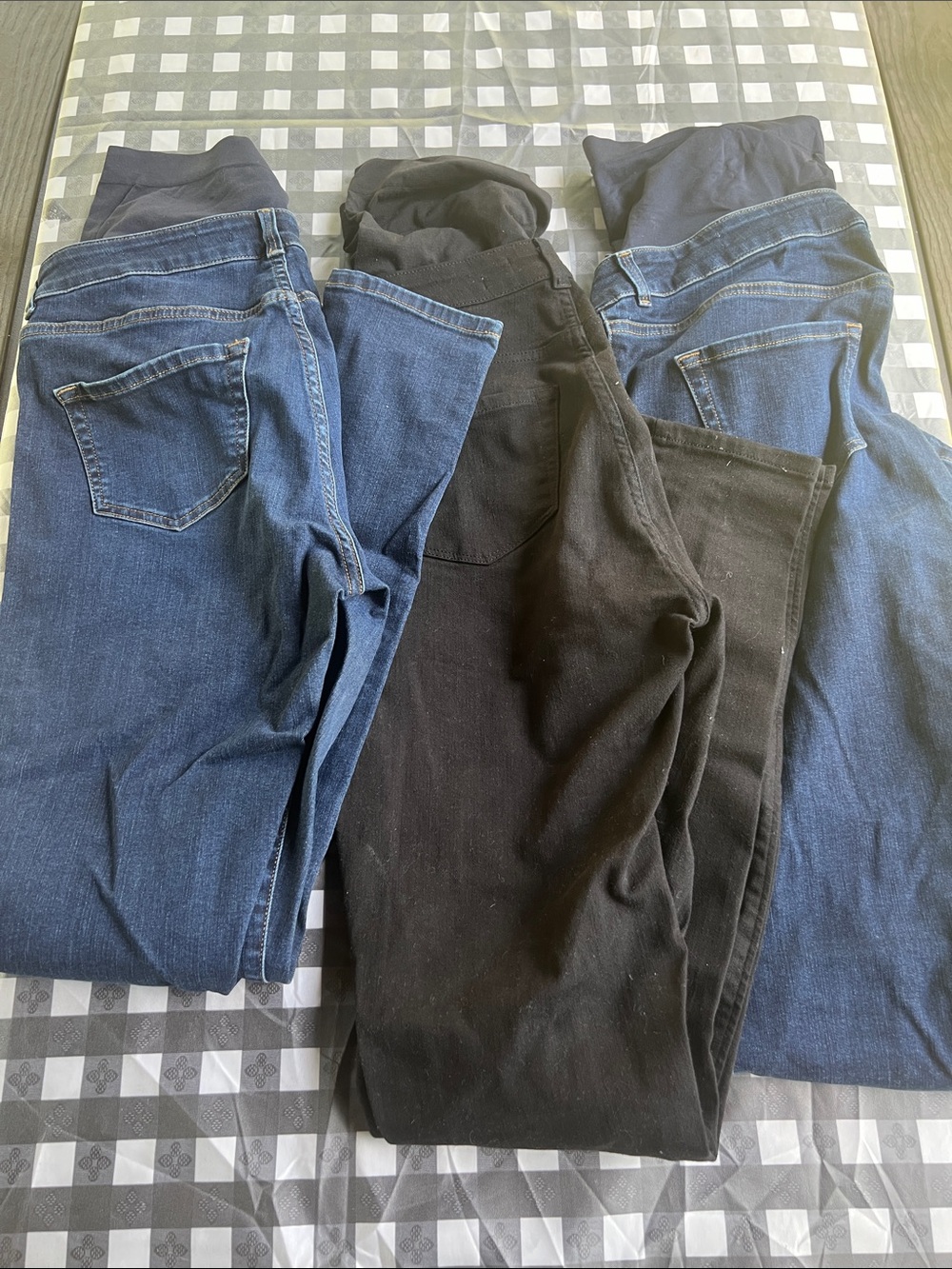 Set of 3 Seraphine over-bump maternity jeans, size 12 Long